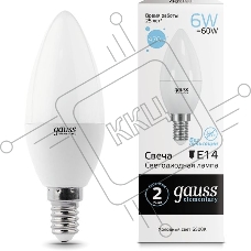 Лампа светодиодная LED Elementary Candle 6Вт E14 6500К Gauss 33136
