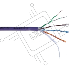Кабель LANMASTER U/UTP, 4 пары, cat.5e, 350 МГц, LSZH, нг(А)-HF, фиолетовый, 305 м