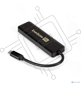 USB-Хаб (концентратор) ExeGate DUB-4CP/1 (кабель-адаптер USB Type C --> 4xUSB3.0, Plug&Play, черный)