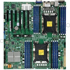 Серверная материнская плата Supermicro MBD-X11DPI-NT-B, LGA 3647, Intel C622, 16xDDR4 ECC/non-ECC, 1xM.2 PCIe 3.0 x4, 6xPCI-E 3.0 x16, 2x10Gb LAN, 4xUSB-A 3.2 Gen1, 2xUSB 2.0, 1xVGA, 1xDB9, E-ATX