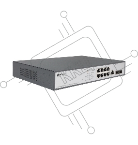 Коммутатор Managed L2 Switch 8x1000Base-T PoE, 2x1000Base-X SFP, PoE Budget 135W, RJ45 Console, 19