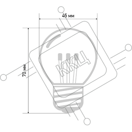 Лампа шар e27 6 LED  Ø45мм - белая, прозрачная колба, эффект лампы накаливания