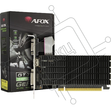 Видеокарта AFOX NVIDIA GeForce GT710 2GB DDR3 64BIT DVI HDMI VGA LP RTL