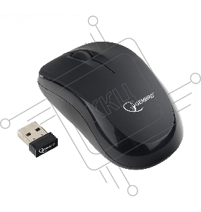 Мышь беспроводная Gembird MUSW-360, 2.4ГГц, черный, 2 кнопки+колесо-кнопка, 1000 DPI, батарейки в комплекте, блистер