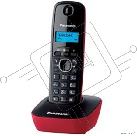 Телефон Panasonic KX-TG1611RUR (красный) {АОН, Caller ID,12 мелодий звонка,подсветка дисплея,поиск трубки}