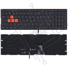 Клавиатура для ноутбука Asus GL702 черная с красной подсветкой
