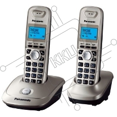 Телефон беспроводной (DECT) Panasonic KX-TG2512RUN (платиновый) {Доп трубка в комплекте,АОН, Caller ID,спикерфон на трубке,полифония}