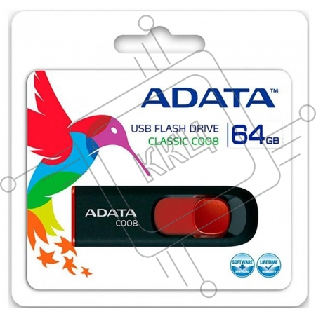 Флэш Диск USB 2.0 ADATA Flash Drive 64Gb С008 Black-Red