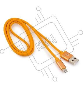 Кабель USB 2.0 Cablexpert CC-S-mUSB01O-1M, AM/microB, серия Silver, длина 1м, оранжевый, блистер 