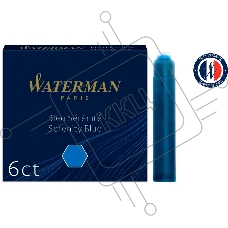 Картридж Waterman International (CWS0110950) Serenity Blue чернила для ручек перьевых (6шт)