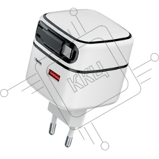 Сетевое зарядное устройство Qumo Energy PD 35Вт (Charger 0092), USB-A QC4 + 2 USB Type-C PD (один встр,кабель), цвет белый