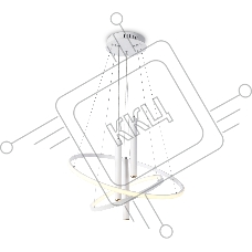 Подвесной светодиодный светильник Ambrella light FL5371/2+3 WH белый 93W 3000K/4200K/6400K+4200K D600/400*1200 (ПДУ ИК)