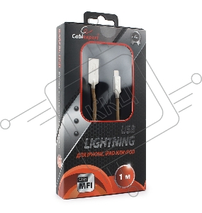 Кабель USB Cablexpert для Apple CC-P-APUSB02Gd-1M, MFI, AM/Lightning, серия Platinum, длина 1м, золотой, блистер