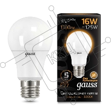 Светодиодная лампа GAUSS LED A60 16W E27 1380lm 3000K 1/10/50  102502116