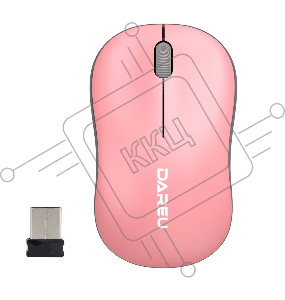 Мышь беспроводная Dareu LM106G Pink-Grey (розовый с серым), DPI 1200, ресивер 2.4GHz, размер 99.4x59.7x38.4мм