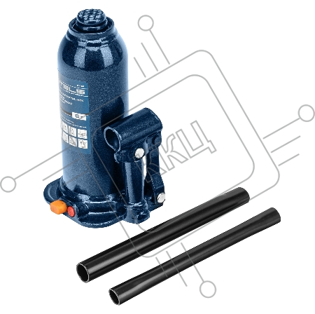 Домкрат гидравлический бутылочный, 6 т, h подъема 207-404 мм// Stels