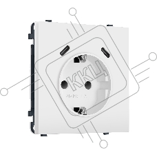 Комплект механизма электрической розетки SIGMA Белый матовый 2USB С+C 20W (быст. зар.) с/з с/ш 16A-250V QUANT PRO (SP1305, PR165)