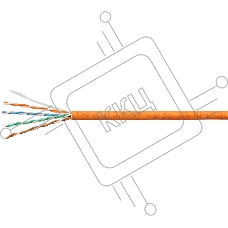Кабель витая пара UTP (U/UTP) Cabeus UTP-4P-Cat.5e-SOLID-LSZH-100 категория 5e, 4 пары (24 AWG), одножильный, оранжевый, LSZH, нг(А)-HF, (100 м)