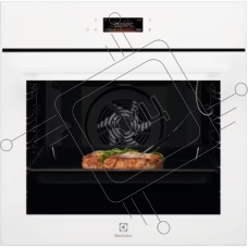 Электрический духовой шкаф Electrolux LOE8H39V с конвекцией, объем 72 л, 17 режимов, очистка паровая, 3 стекла в дверце, направляющие проволочные + телескопические (1 уровень),белая,термозонд