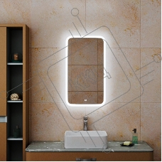 Зеркало Bau Stil 40х70, сенсорная LED подсветка, пластиковый защитный корпус