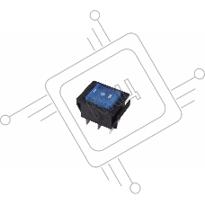 Выключатель клавишный 250V 15А (6с) ON-OFF-ON синий  с подсветкой и нейтралью  REXANT