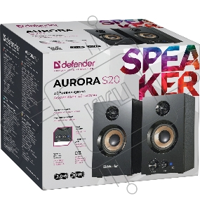 Колонки Defender AURORA S20 { 2x10 Вт RMS,20-20000 Гц, разъём для наушников } 65419