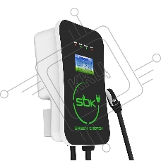 Зарядная станция S'OK Green Energy серии M3W Wallbox EV Charger SM3W10732542-7, 1-фаза,  7кВт (32А/ 220В), OCPP 1.6J, уровень защиты IP54, кабель 7.5м