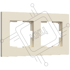 Рамка на 2 поста Slab (айвори софт)