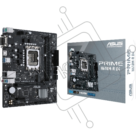 Материнская плата ASUS PRIME H610M-R D4-SI White Box Soc-1700 Intel H610 2xDDR4 mATX AC`97 8ch(7.1) GbLAN+VGA+DVI+HDMI
