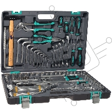 Набор инструментов STELS 14107  1/2'' 3/8'' 1/4'' CrV пластиковый кейс 142 предм.