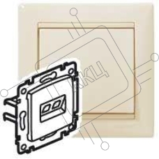Механизм розетки комп. 1-м СП Valena RJ45 сл. кость (DIY-упак.) Leg 695624