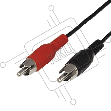 Шнур REXANT 2 RCA - 2 RCA, 5 м, черный (10 шт./уп.)