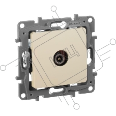 Розетка телевизионная проходная, 15дБ, сл. кость ETIKA Розетка TV проходная, 15дБ, сл. кость