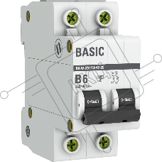 Автоматический выключатель 2P 6А (B) 4,5кА ВА 47-29 EKF Basic
