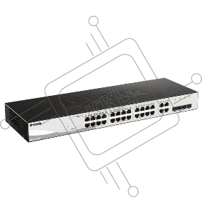 Коммутатор D-Link DGS-1210-28/FL1A, L2 Managed Switch with 24 10/100/1000Base-T ports and 4 100/1000Base-T/SFP combo-ports.8K Mac address, 802.3x Flow Control, 256 of 802.1Q VLAN, VID range 1-4094, 802.1p Prior