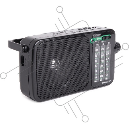 Радиоприемник портативный Сигнал РП-233BT черный USB microSD