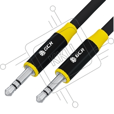 Кабель GCR 0.5m аудио jack 3.5mm/jack 3.5mm черный, AL case черный, желтая окантовка, M/M, GCR-54754