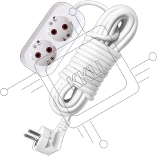 Удлинитель 2х3м с заземл. 10А IP20 У10-553 ПВС 3х0.75 UNIVersal 553-03