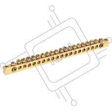 Шина PEN «земля-ноль» 6х9 мм 20/2 (20 групп/крепеж по краям) REXANT