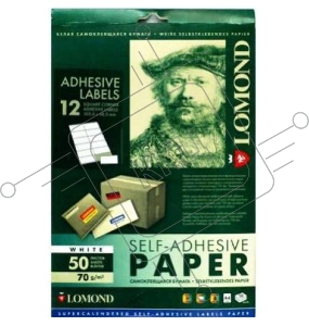 Самоклеящаяся бумага LOMOND универсальная для этикеток, A4, 12 делен. (D60мм), 70 г/м2, 50 листов