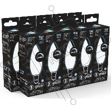 Лампа cветодиодная LED Gauss Filament Свеча 9W 610lm 4100К Е14 milky диммируемая 1/10/50 103201209-D