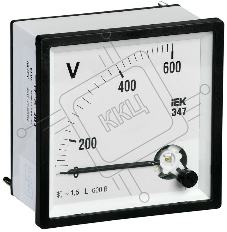 Вольтметр Э47 72х72мм 600В кл. точн. 1.5 ИЭК IPV10-6-0600-E