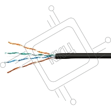 Кабель SkyNet (N) Standart CSS-UTP-4-CU-OUT-N, UTP outdoor 4x2x0,48, медный, FLUKE TEST, кат.5e, однож., 305м, box, черный