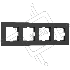 Рамка на 4 поста Slab (черный софт) W0042908