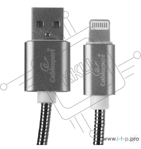 Кабель Cablexpert для Apple CC-G-APUSB02Gy-1.8M, AM/Lightning, серия Gold, длина 1.8м, титан, блистер