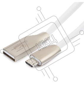 Кабель USB 2.0 Cablexpert CC-G-mUSB01W-1.8M, AM/microB, серия Gold, длина 1.8м, белый, блистер