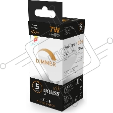 Лампа светодиодная Led Globe-dim E14 7Вт 3000К диммируемая Gauss 105101107-D