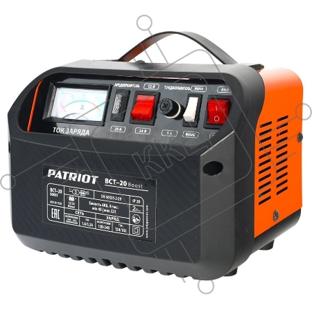 Устройство пуско-зарядное PATRIOT BCT-20 Boost  220В±15% 700Вт 12/24В зарядmax18А 48-220А/ч 6.2кг