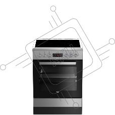 Плита электрическая Beko FSM67320DXT серебристый, конфорок 4 шт, духовка 72 л, 60 см x 85 см x 60 см