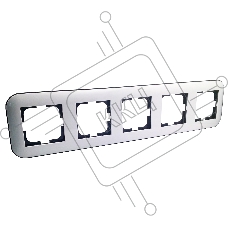 Ovivo Рамка 5-местн. ЛОФТ (LOFT), белый/черный, 404-010008-250